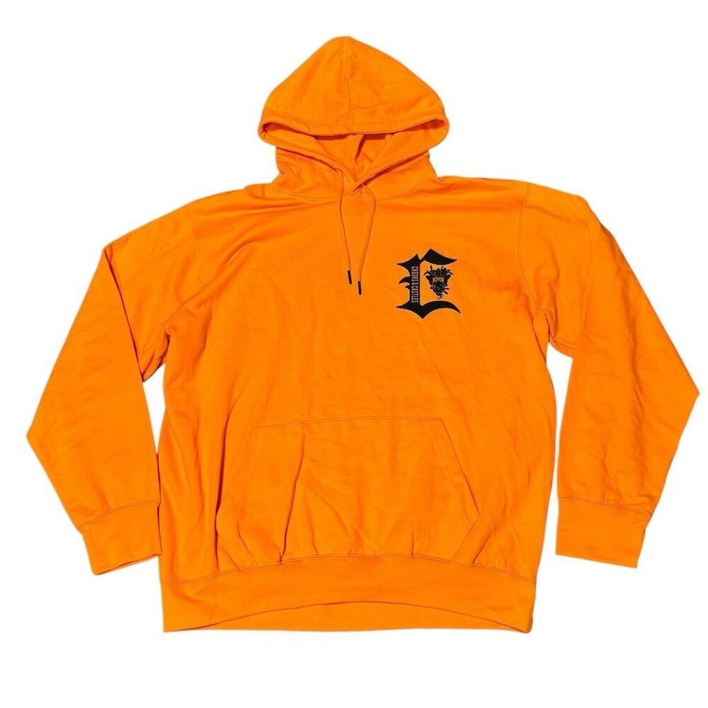 Crooks & Castles Men's 3XL Orange Skull Graphic‎ Pullover Hoodie